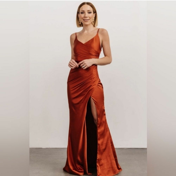 Baltic Born Dresses & Skirts - NWT Baltic Born Monet Satin Gown in Rust